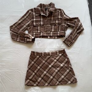 Windsor Plaid Skort Set in Brown